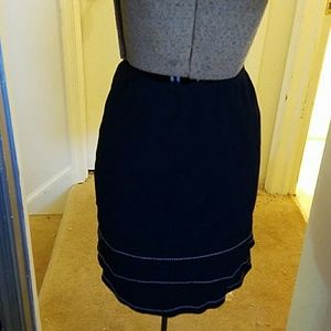 Scott Taylor knee length skirt w/pink piping Sz SP